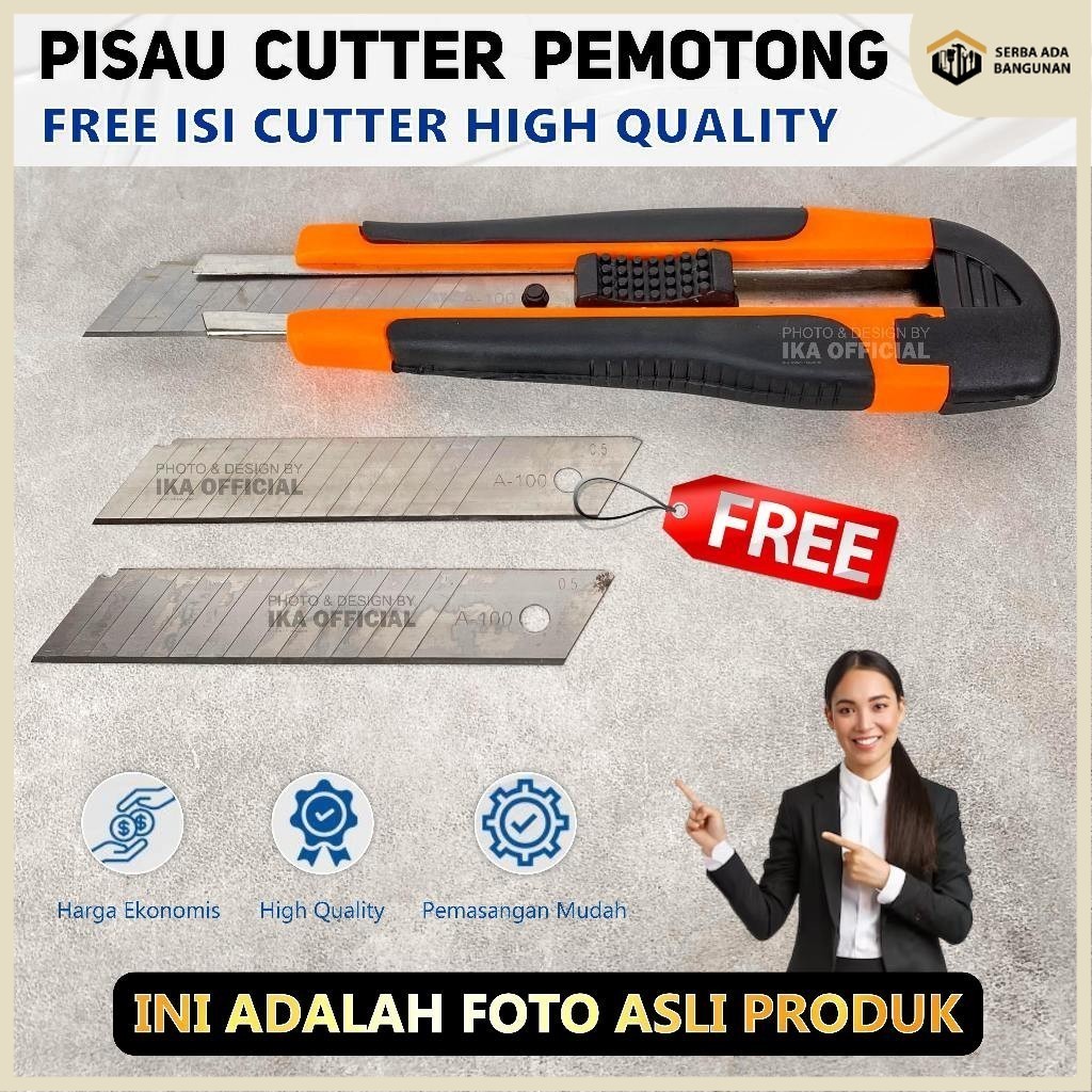 

SAB Pisau cutter / pisau potong besar / Pisau Cutter Piso Cutter cuter kater Besar Pemotong Dus ATK Murah