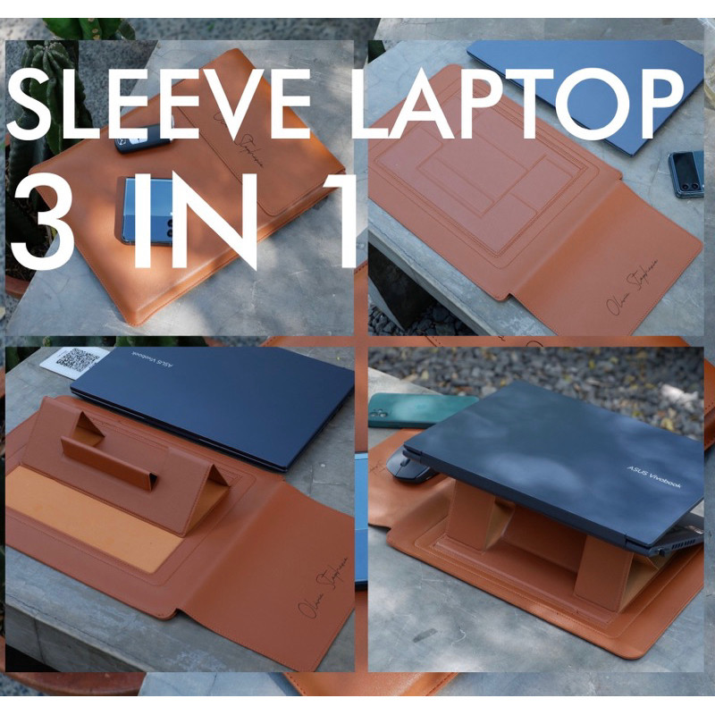 NK29WA Tas Laptop Sleeve Kulit 13-14-15 inch FREE UKIR NAMA // Sleeve Macbook dan lainnya