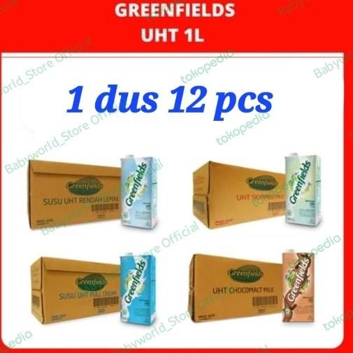 

Greenfields Susu UHT 950ml Dus Isi 12 Rasa Coklat / Full Cream / LowFat / Skimmed / Mix