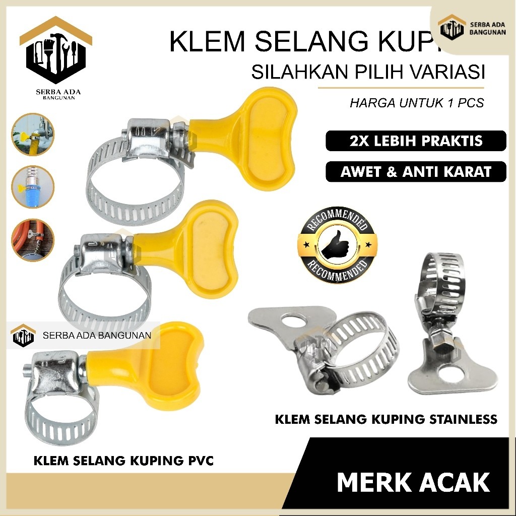 SAB Klem Selang KUPING PUTAR BESI KENMASTER/ Pengunci Selang KUPING BESI 3/4" - 5/8" - 7/8" - 1" Kle