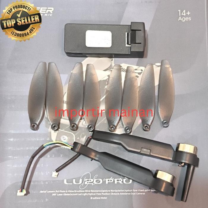 part drone LU20 PRO baterai 3.7v 2000mAH motor arm propeller dll - propeller 8pcs by Urbanite store