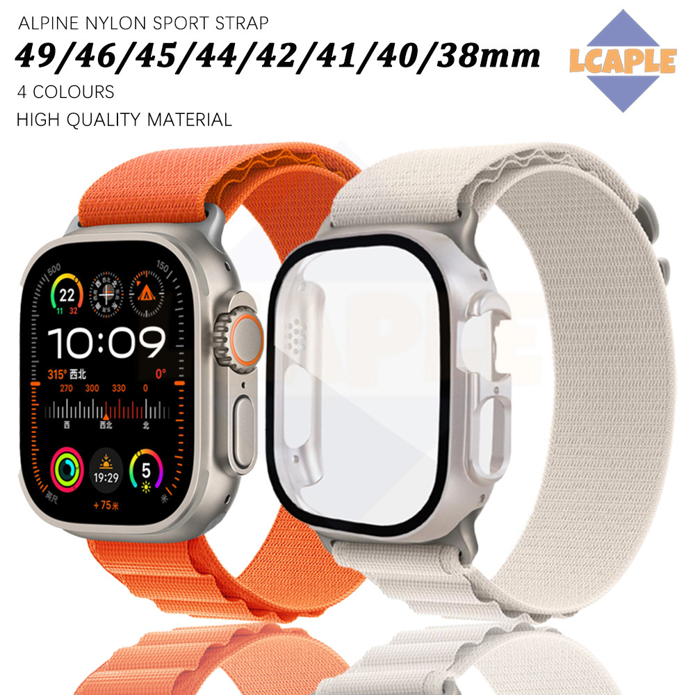 Nylon Alpine Loop Strap Case for Apple Watch Ultra 2 49mm 46mm 45mm 41mm 44mm 40mm 42mm 38mm Iwatch 