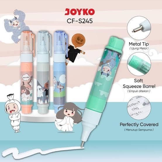 

Joyko Tip Ex Cair Karakter Correction Fluid Pen CF-S245 Isi 12 PCs Per Box
