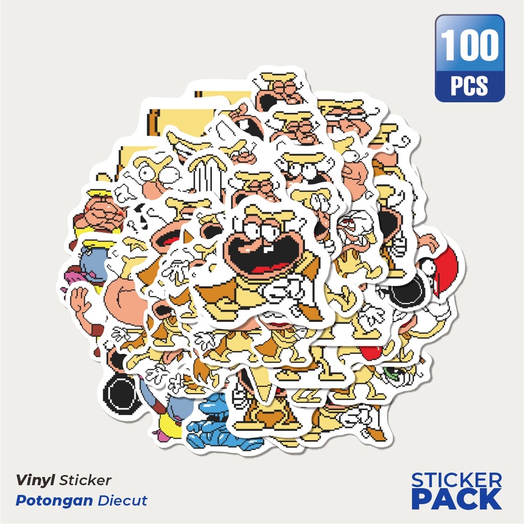 

MURAH 100 PCS Stiker Pizza Tower V6 Waterproof Aesthetic- Untuk Laptop, Motor, dan Helm - Paper Stationery Pack