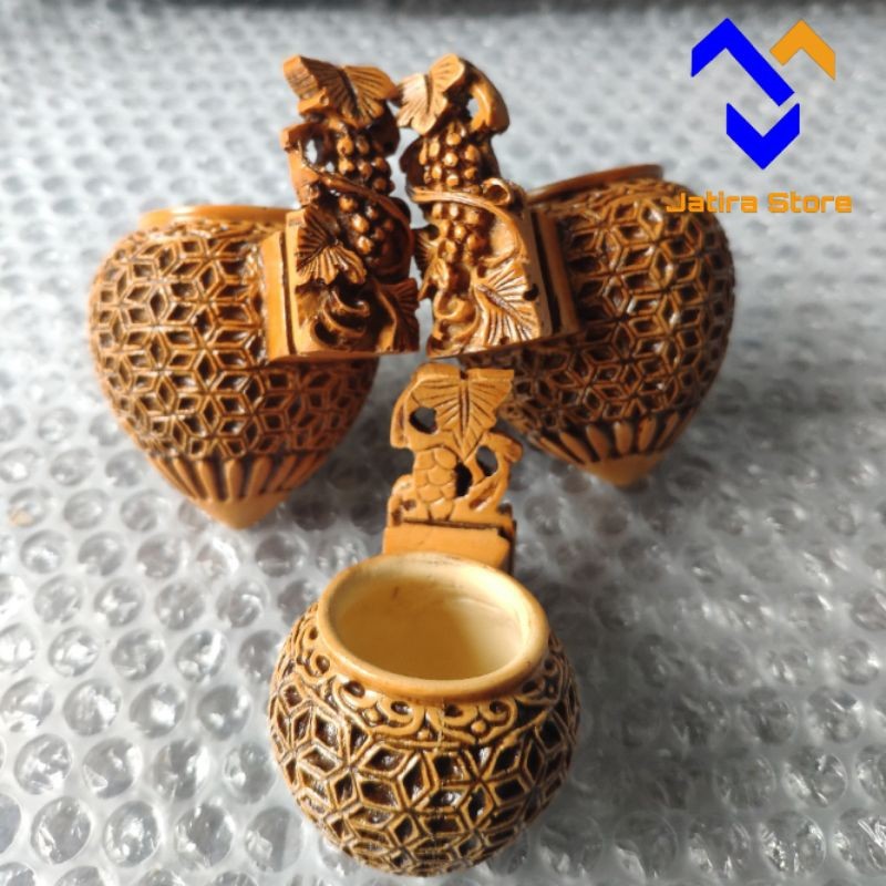 Cepuk Mangkok pakan burung Anis/murai dll Motif Anggur