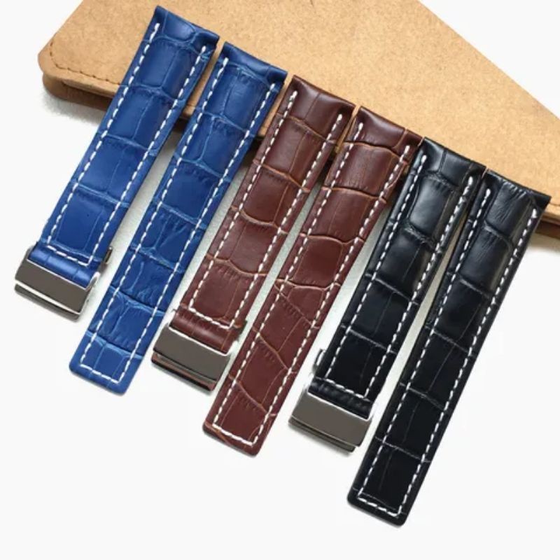Strap Tali Jam Tangan Breitling Kulit Leather strap 22mm 24mm