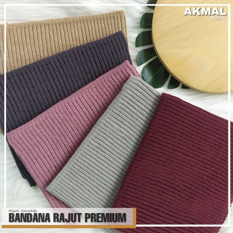ciput bandana rajut premium satu warna/inner bando rajut/ciput kerudung/inner dalaman kerudung bando