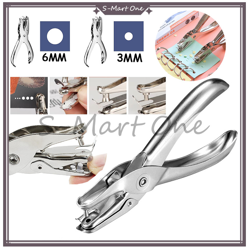 

SM Alat Pembolong Kertas 8 lembar 3mm 6mm/Pembolong Kertas Hang Tag 1 Lubang Punch One Hole