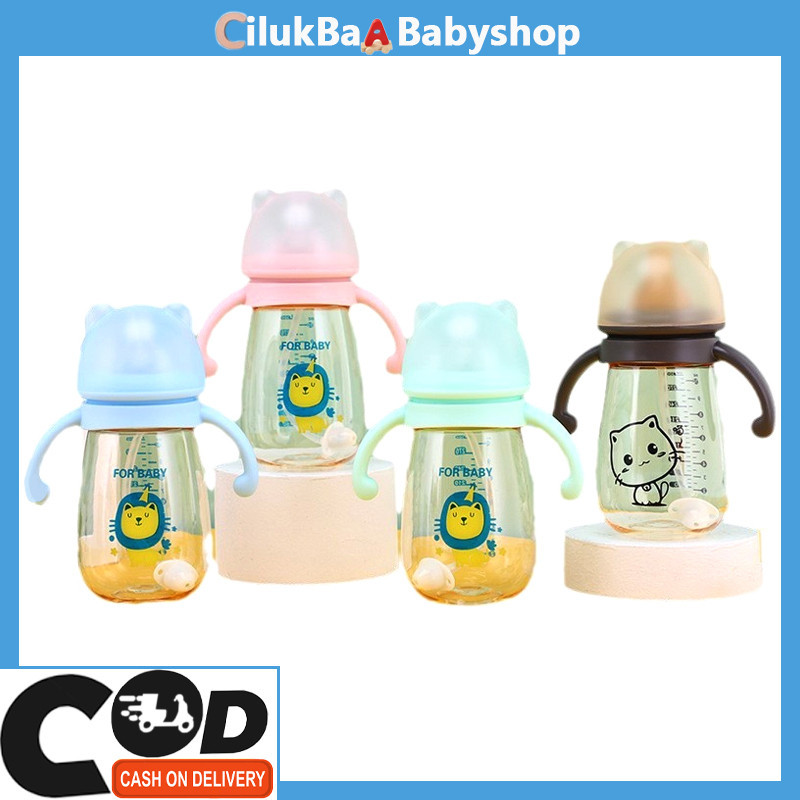 CILUKBA BABYSHOP- Botol Minum Anak/Botol 2 IN 1 Dot dan sedotan 300ML