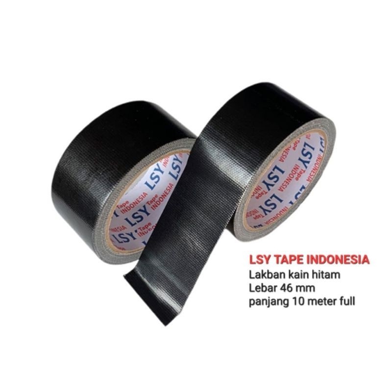 

lakban kain warna hitam / cloth tape 46mm x 10meter full LSY TAPE INDONESIA ( CBM )