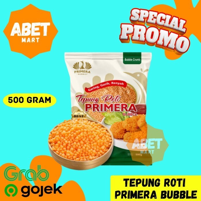 

Primera Tepung Roti Bubble Crumble 500Gr - 500 Gr Panir Crumb Crispy Orange Nugget Bulat Pak Dus Pcs