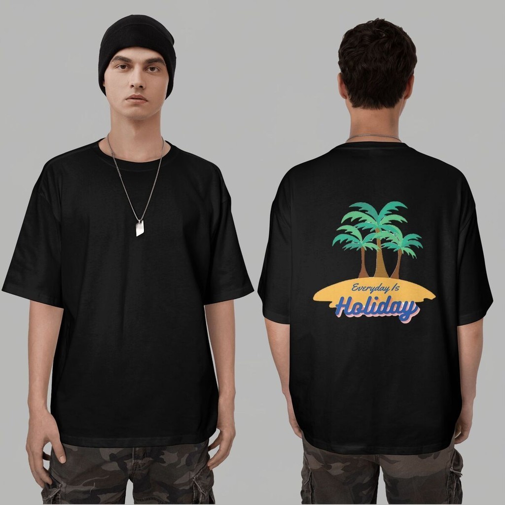 Holiday Baju Kaos Keren Cowok Distro Terbaru 2024 Kaos Oversize Lengan Pendek Baju Distro Cowok Kaos
