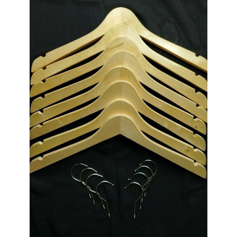 ACEH.NBL 130971  Hanger kayu baju dewasa / Hanger butik hanger kayu gantungan baju