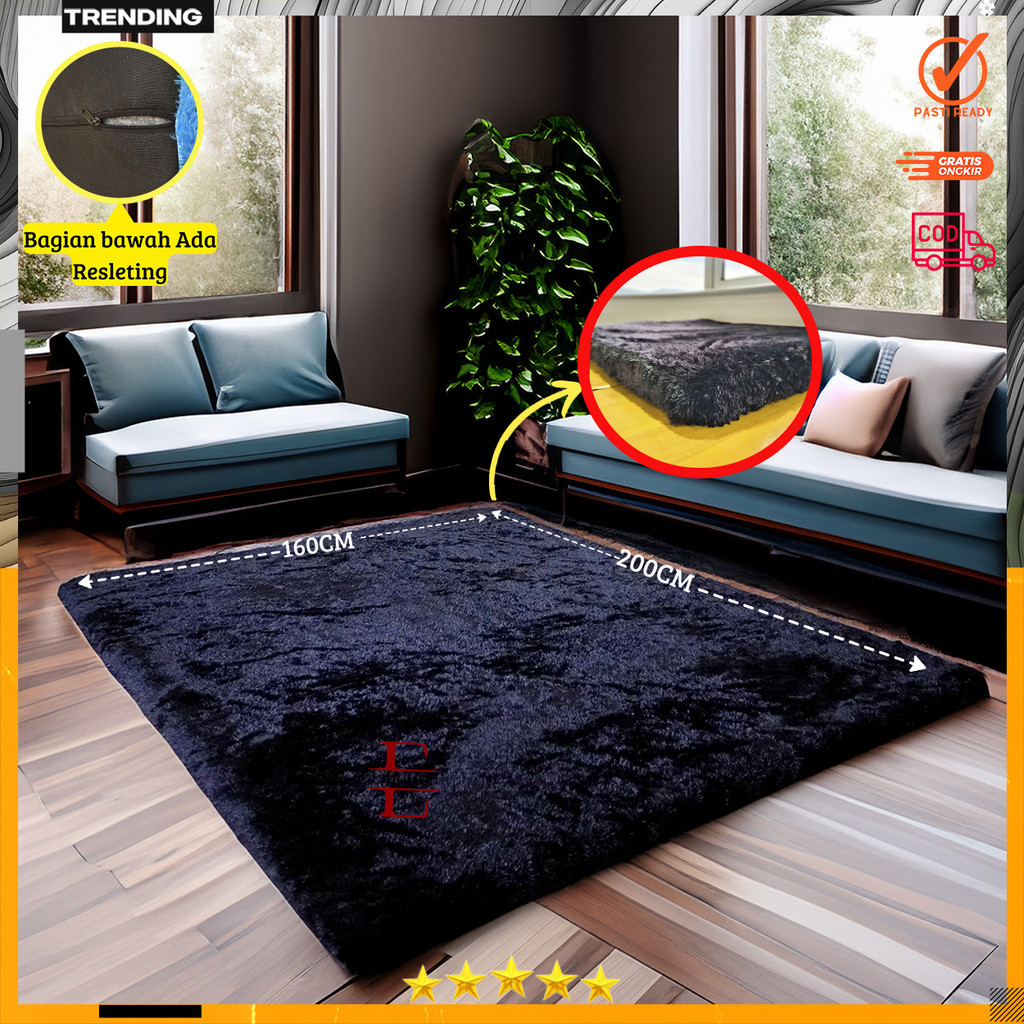 Karpet bulu rasfur ukuran 200X160X5CM