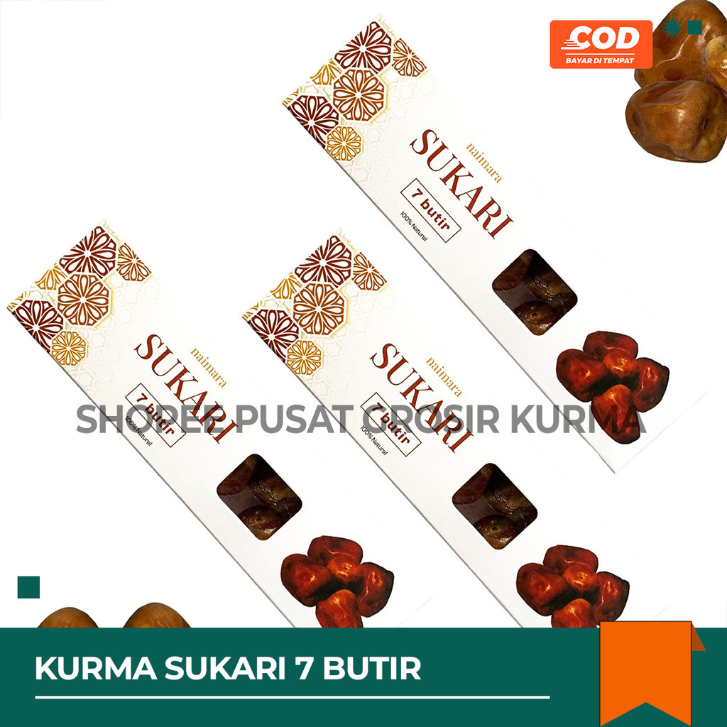 

KURMA SUKARI PREMIUM KEMASAN 7 BUTIR OLEH OLEH HAJI UMROH