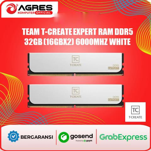 TEAM T-CREATE EXPERT RAM LONGDIMM DDR5 32GB (16GBX2) 6000MHZ WHITE