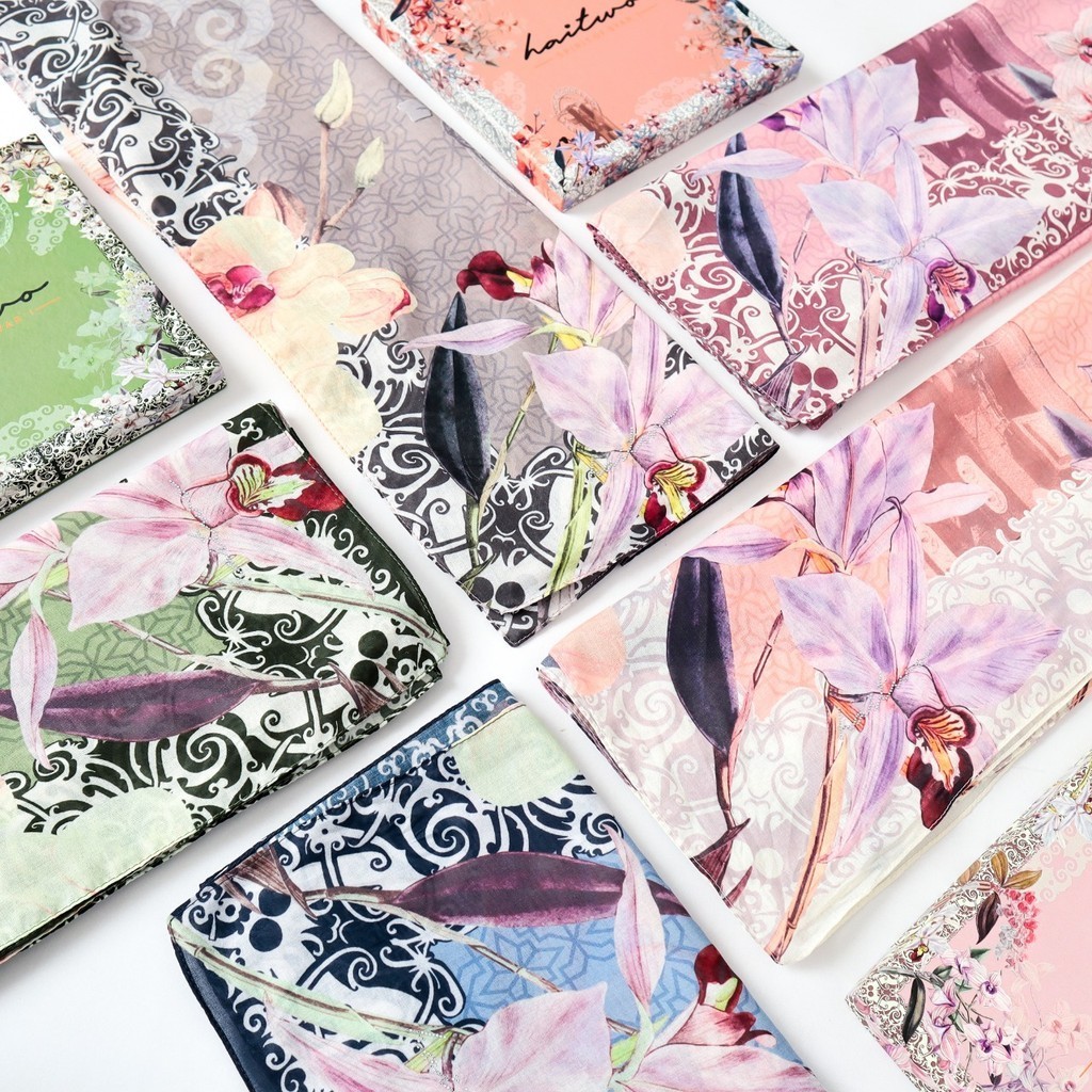 Nibras Hijab Borneo Series, Hijab Voal Motif Nibras