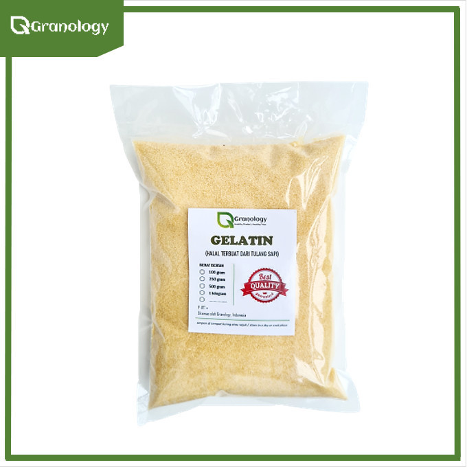 

HEMAT! Gelatin Bubuk Halal Premium Import (1 kilogram) by Granology