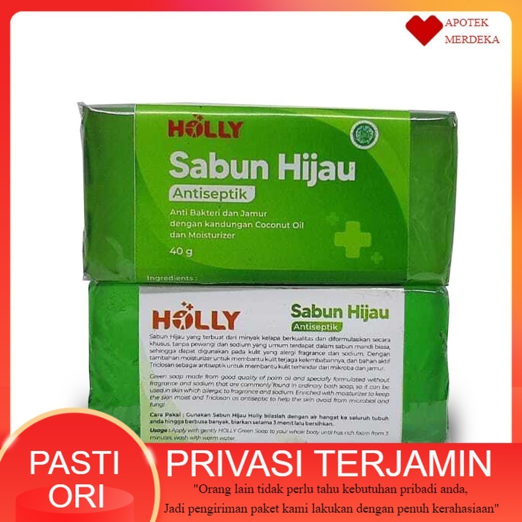 Sabun Hijau Holly 40g / Holly Sabun Hijau Antiseptik