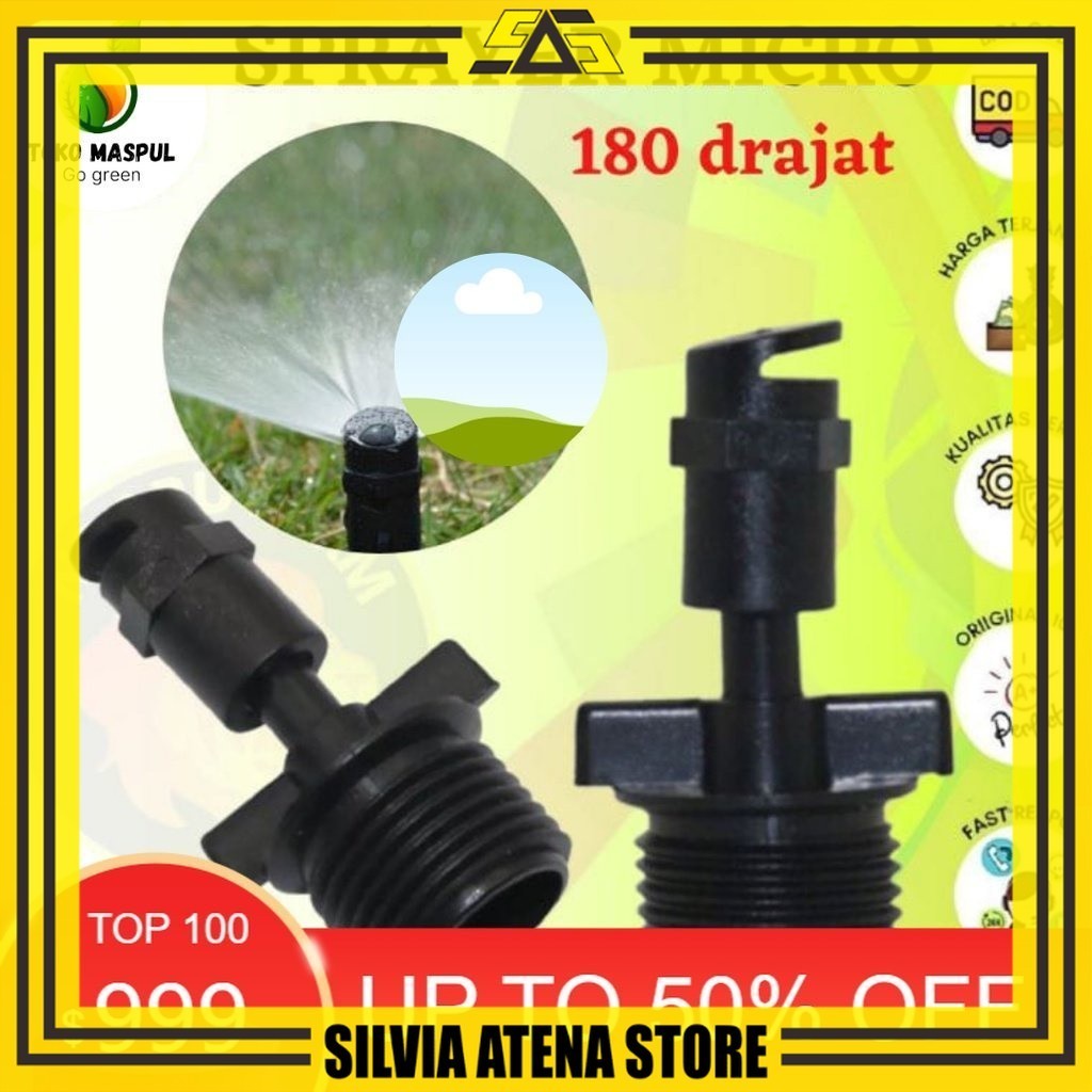 SILVIA ATENA STORE-SPRINKLER SPRAYER MIKRO 180 DERAJAT KINCIR AIR TAMAN PERTANIAN BERKEBUN-COD GRATI