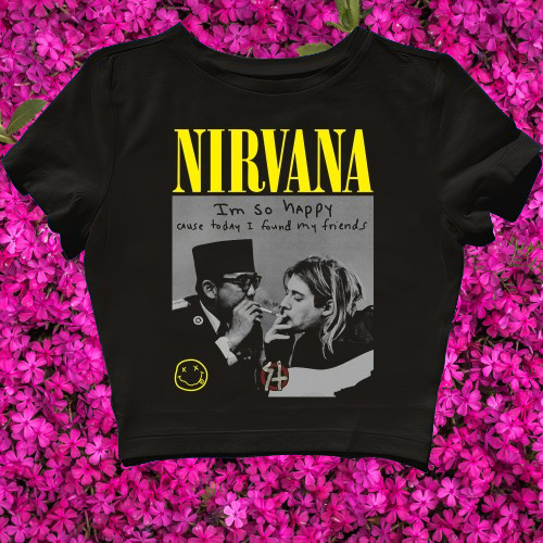 CROP TOP NIRVANA X SOEKARNO | KURT COBAIN X IR SOEKARNO | BAND METAL MUSIK ROCK | GRUNGE | CROPTOP |