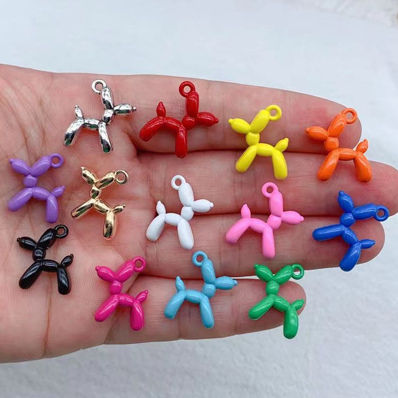 

10pcs 19*15mm 13colors 3D Balloon Dog Metal Charms Pendant Earring Bracelet DIY Necklace Jewelry Making