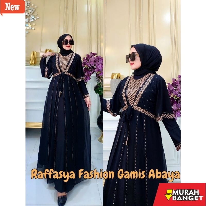 abaya shopee haul 2024 GAMIS ABAYA TURKEY BORDIR NADINE COKLAT SILVER WARNA