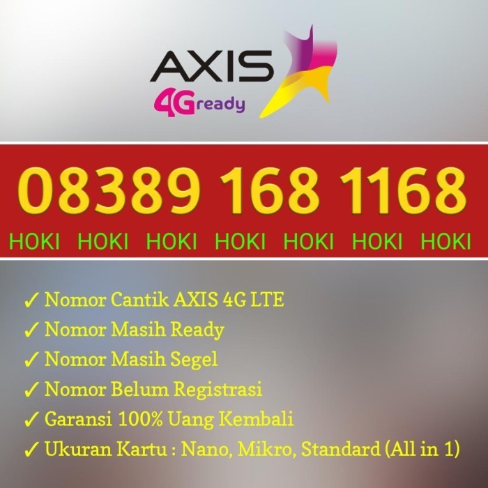 NOMOR CANTIK SUPER HOKI AXIS 4G LTE 168