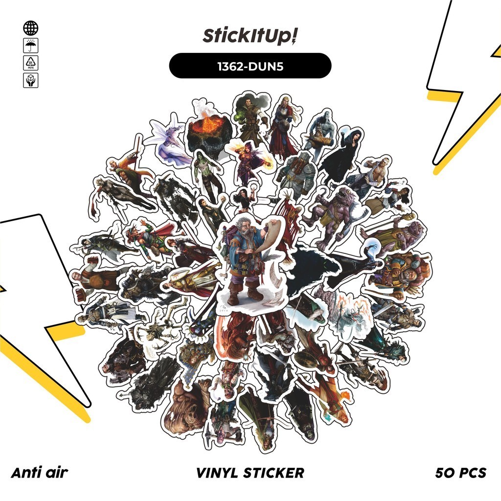 

COD✨ 100 Pcs Stiker Pack Dungeon And Dragons Seri 5 Lucu Aesthetic Vynil Waterproof untuk Freebies Sticker Buku Journal Casing HP Laptop