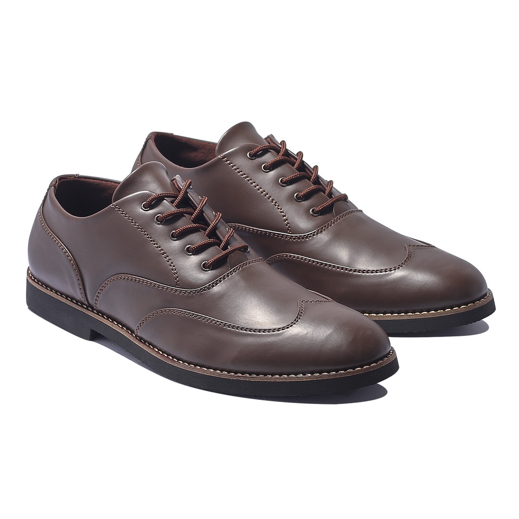 Nusa - LINGARD BROWN Sepatu Pantofel Pria Formal Oxford Shoes ORIGINAL