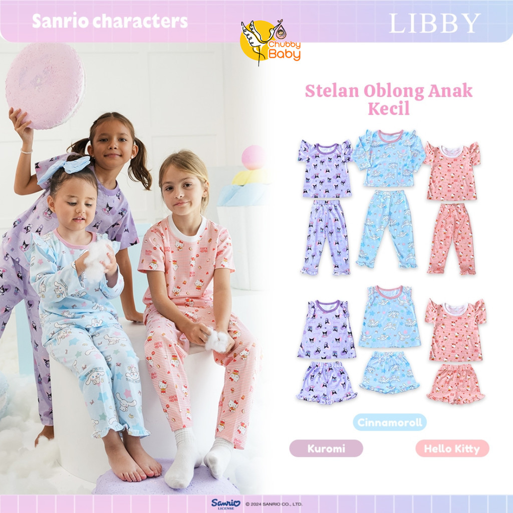LIBBY Sanrio Setelan Oblong Panjang & Pendek | Setelan Anak Perempuan