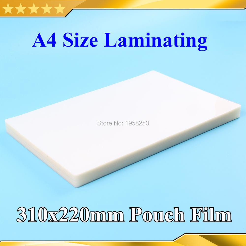

Free Shipping 100Sheets 50mic(2mil) A4 Size(310x220mm) PVC Clear Glossy 2Flap Laminating Pouch Film for Hot Laminator