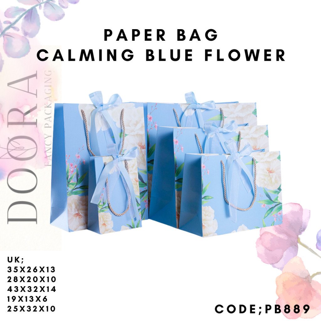 

Paper Bag - Calming Blue Flower