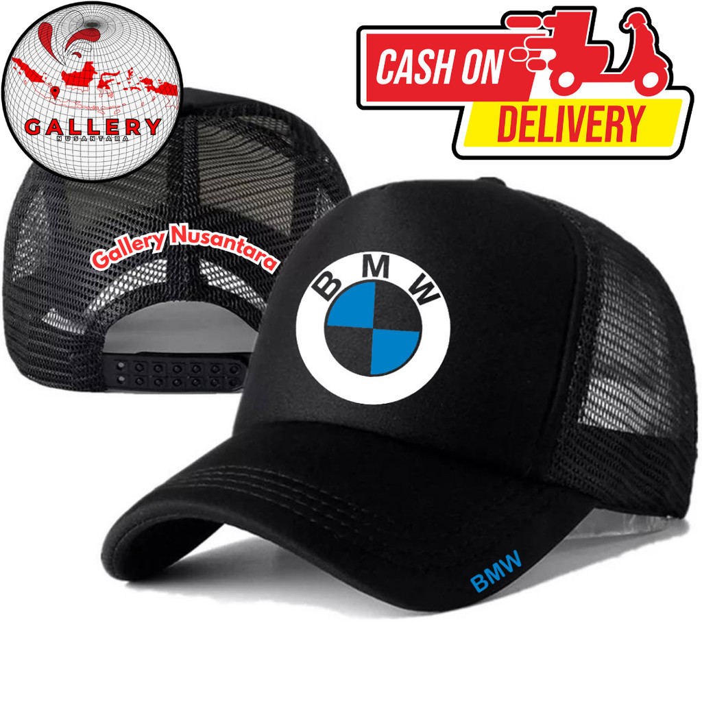 Gallery Nusantara Topi Trucker BMW - Topi Distro BMW Logo - Topi BMW Premium - Topi Pria Dewasa - To