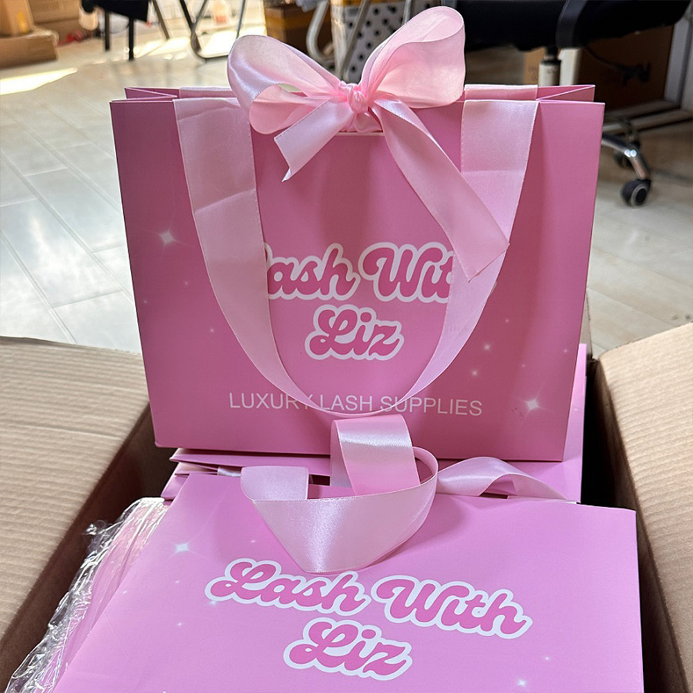 

50 Bulk Wholesale Custom Printed Logo Luxury Gift Paper Bag Retail Boutique Shopping Paper Bags With Your Own Jewelry Box