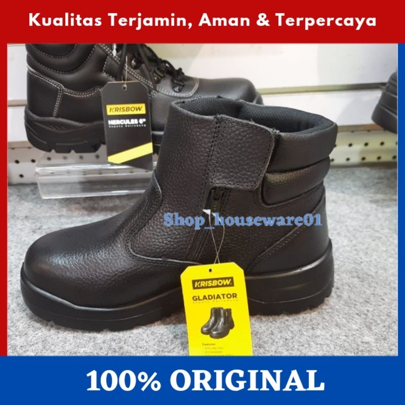 Gladiator Sepatu Pengaman Krisbow - Hitam/Safety Shoes/Sepatu pengaman kerja/proyek