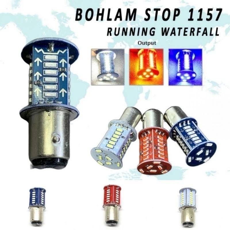 [ DELSER MOTOR ] LAMPU REM 30 MATA LED 2 KAKI 12V DC RUNNING DAN KEDIP 2 MODE MOTOR BEBEK MATIC UNIV