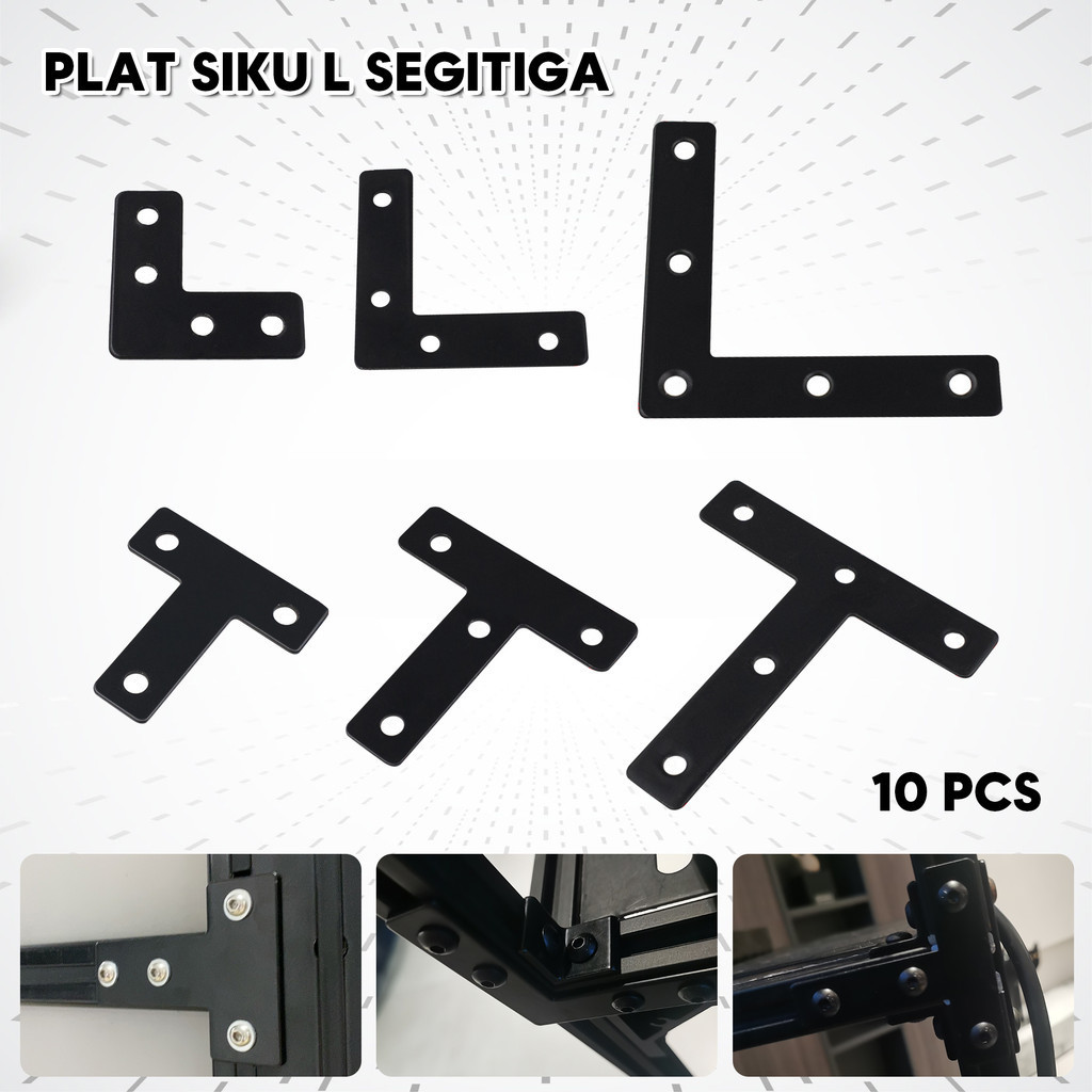 10 Pcs Plat Siku L Segitiga / Siku Konektor L / Connector Sambungan Stainless/Plat Siku/Siku Sudut