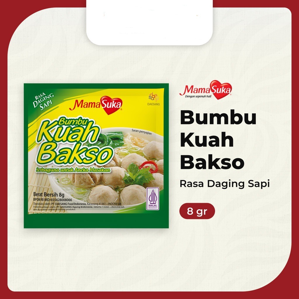 

✨ TOMOTOSTORE ✨ MAMASUKA Bumbu Kuah Bakso 8 gr (Isi 10 pcs)