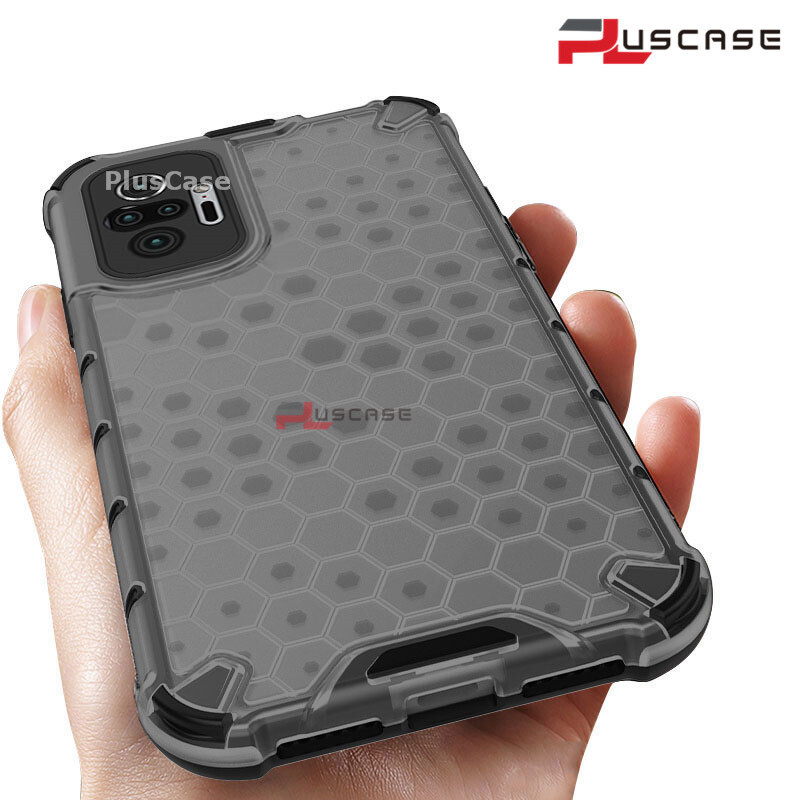 New Phone case Xiaomi Redmi Note 10 Pro Back cover Shockproof  honeycomb hexagon Clear Armor Hybrid 
