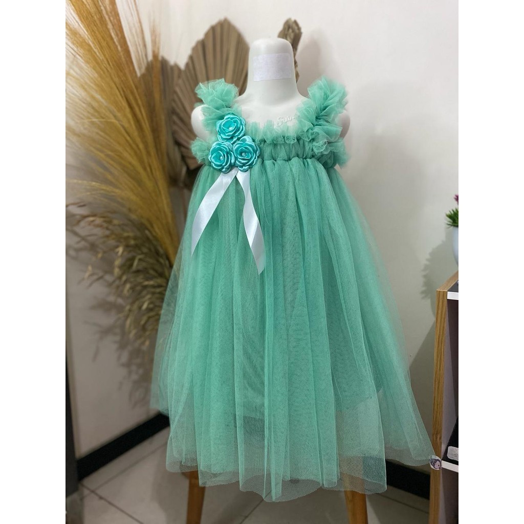 HIJAU MINT FLASH SALE EVENT DRESS TUTU NEW GAUN BALITA PEREMPUAN BEST SELLER PARTY MURAH Bunga Bayi