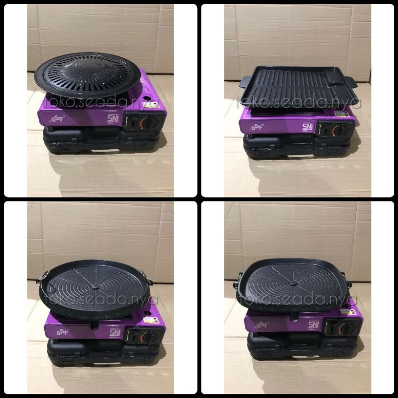 SX34TW PAKET KOMPOR PORTABLE GSF + BULGOGI PAN TEFLON paket kompor piknik + panggangan bbq paket kom