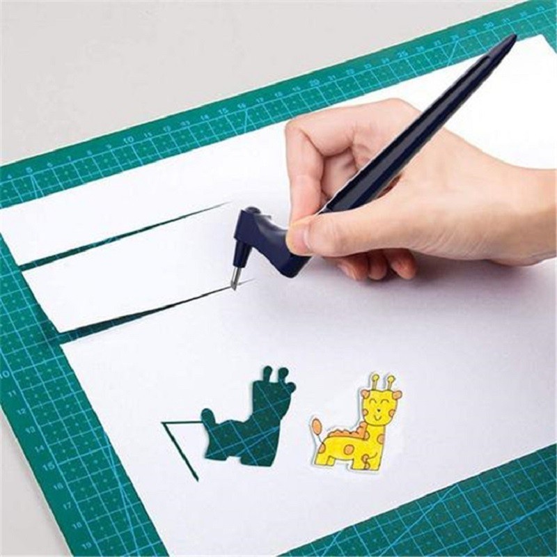 

Craft Cutting Tools for Paper Crafts with Triangle Ruler 360 Degree Rotating Blade Craft Knife Paper Cutter Scrapbooking Tools
