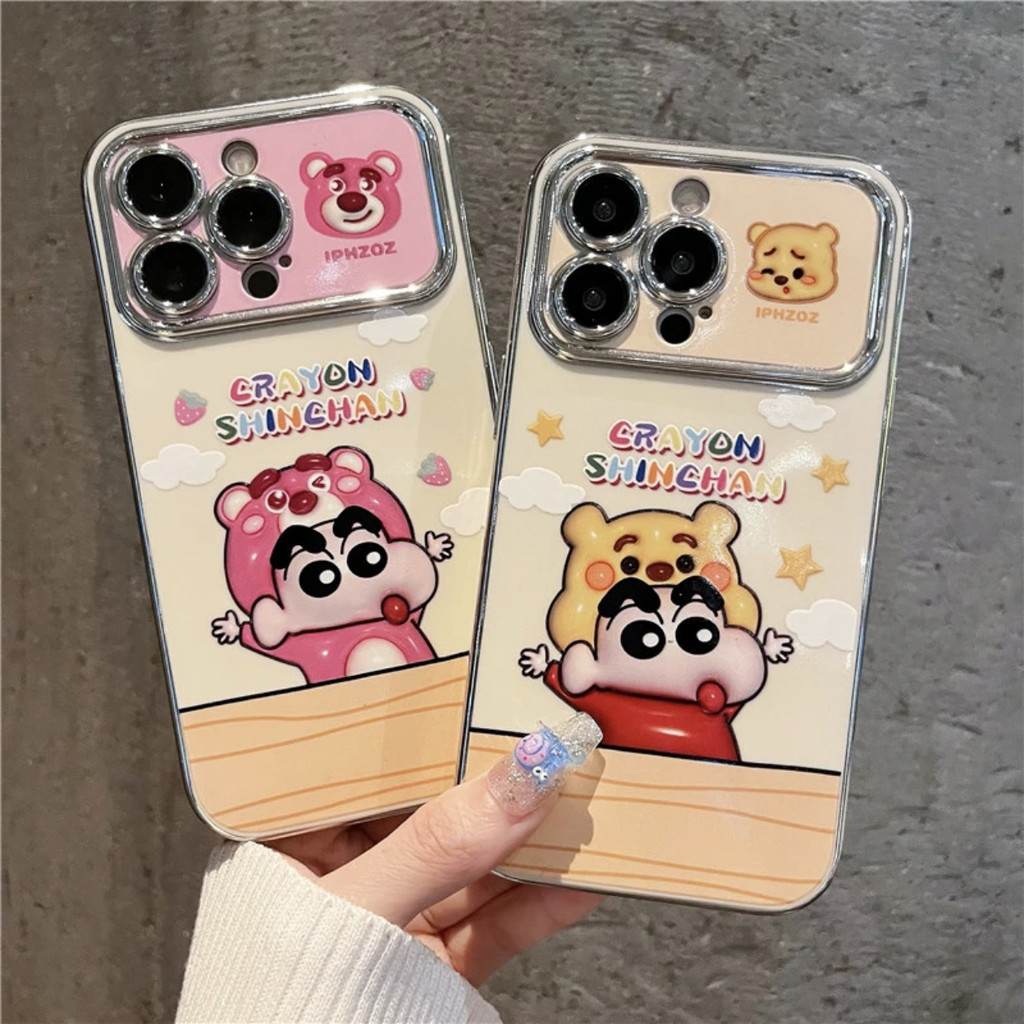 Pooh Crayon Shin-chan Anime Cute Hard Case hp iPhone 11 PRO MAX XS XR 12 13 14 15 PLUS