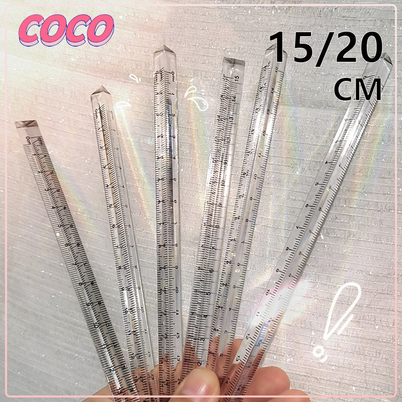 

Penggaris segitiga plastik tiga dimensi transparan skala 15/20cm - coco_market