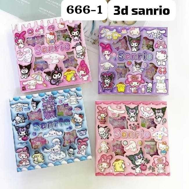 

Sticker 3D SANRIO ISI 100 + BOX / STIKER ANAK SANRIO / STICKER KARAKTER