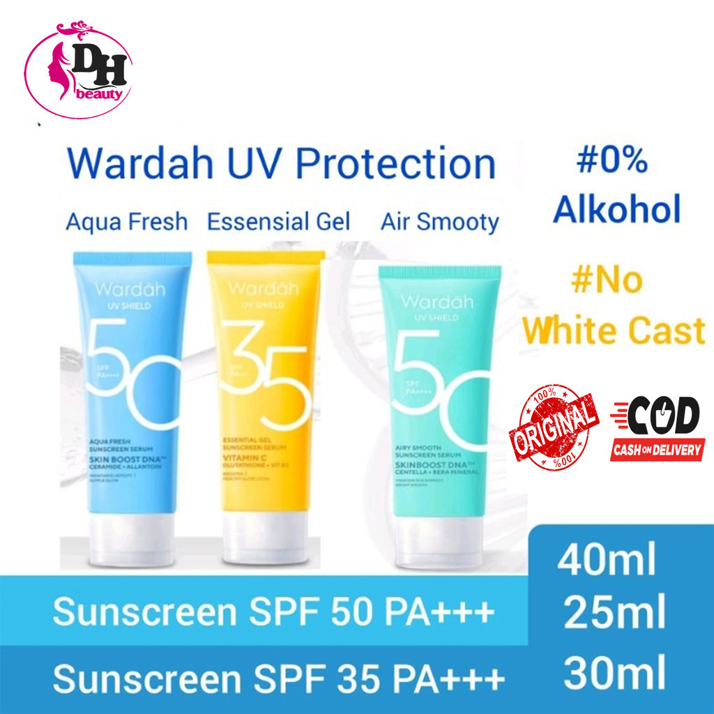 Wardah UV Shield Aqua SPF50 / Sunscreen SPF40 / Sunblok SPF35