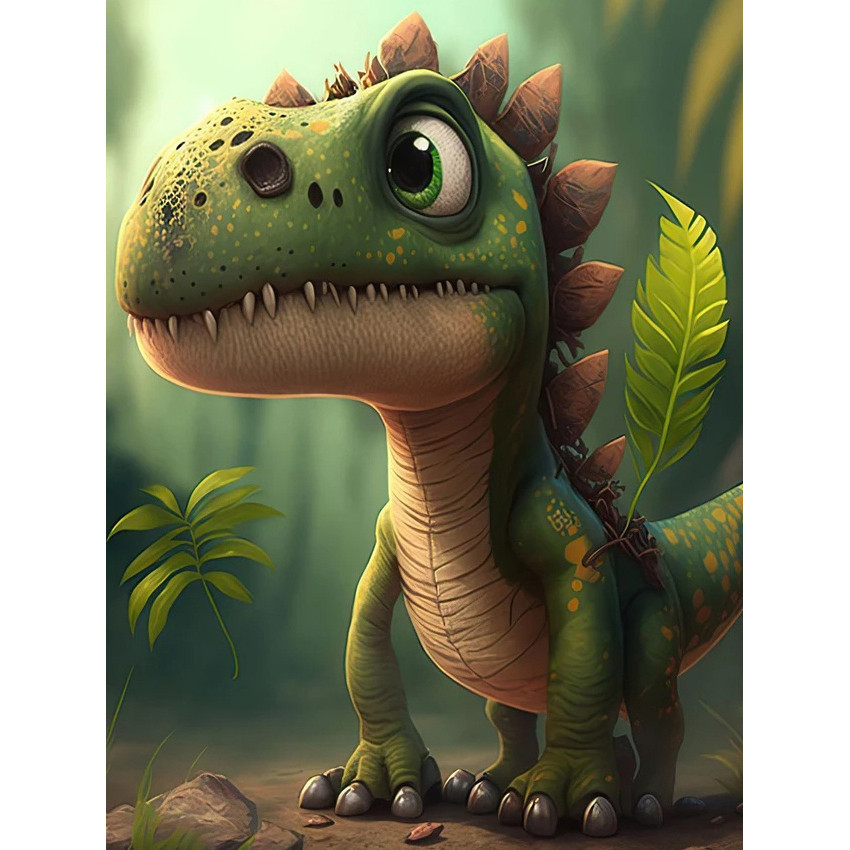 Momoart 5D DIY Diamond Mosaic Dinosaur Full Round Diamond Embroidery Dragon Animal Picture Rhineston