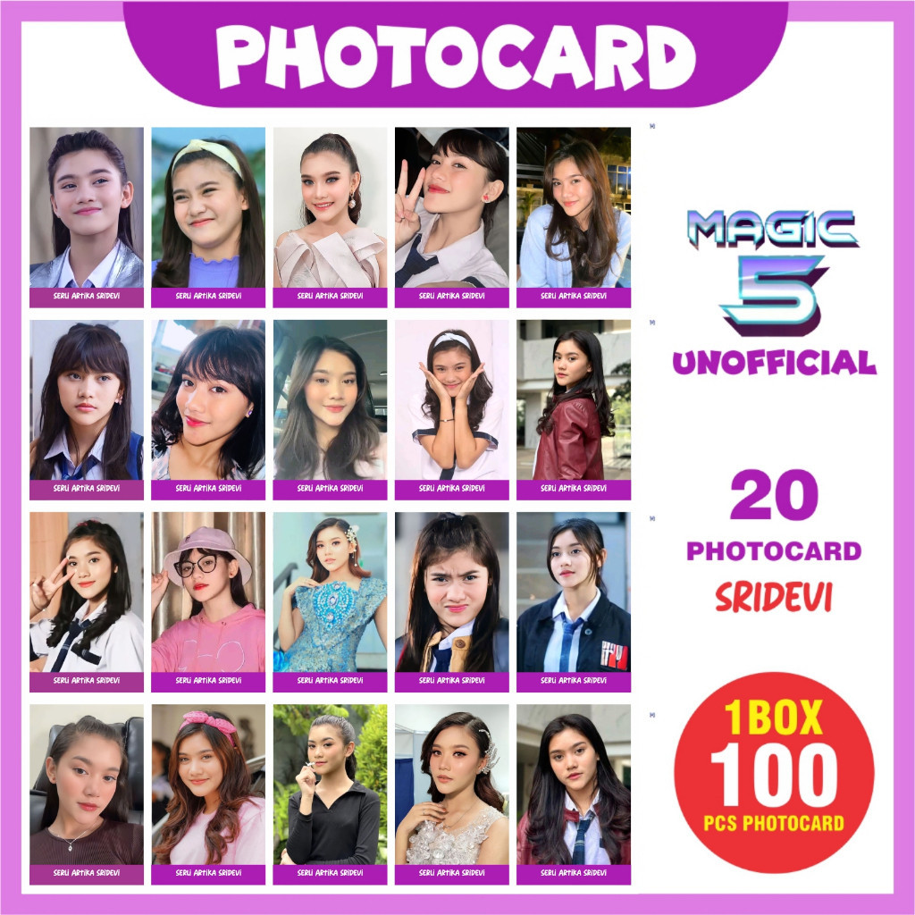 Photocard Magic 5 All Member Selca 100 Pcs Bonus Innerslave + sticker COD (PHOTOCARD)