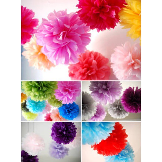 

Party balon Pompom Kertas 30 cm pompom paper 30cm merah putih
